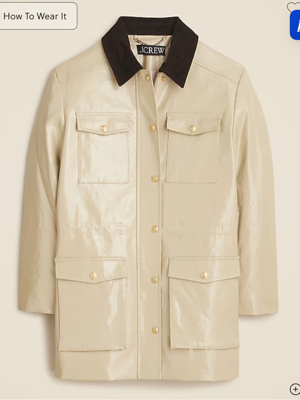 J. Crew Collection Barn Jacket in Laminated Linen Size Small NWT